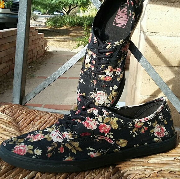black floral tennis shoes